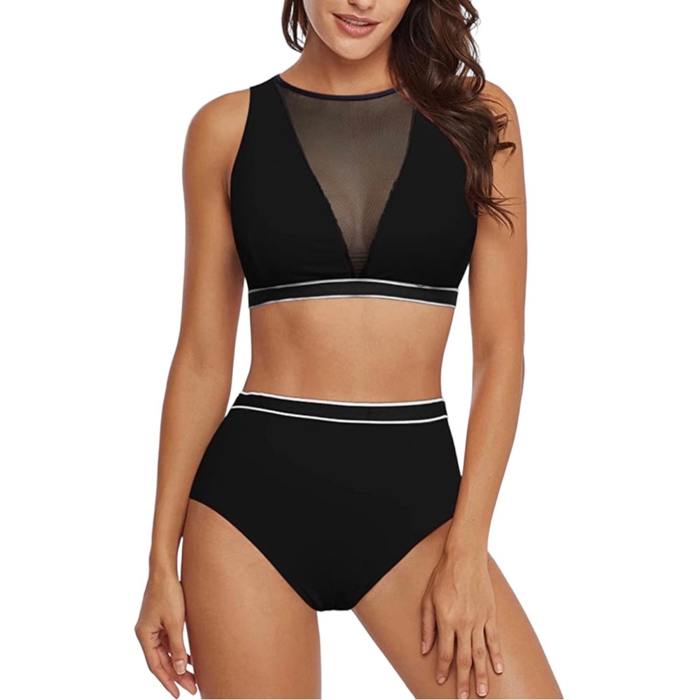 Women’s Two Piece High Waisted Swimsuit Tummy Control Bikini Set S NWOT